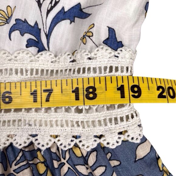 Anthropologie Blue and Cream Floral Midi Dress - Picture 14 of 16